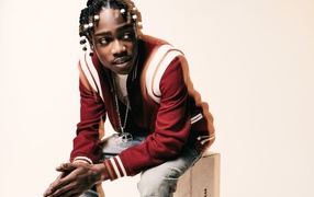 Американский рэпер  22Gz на белом фоне