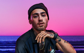 Британский певец Зейн Малик в черной шапке