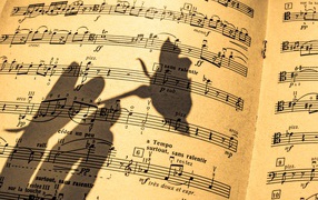 Тень розы на нотной тетради 