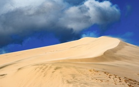 Sand dune under the blue sky