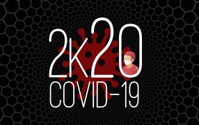 Надпись COVID-19 на черном фоне