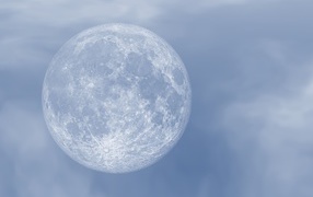 Big white cold moon in the sky