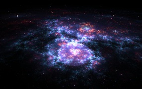 Вид на бескрайний ночной космос 