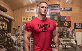 Strong man John Cena in the gym
