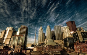 Toronto Skyscrapers under a beautiful sky, Canada