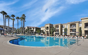 Large pool at a resort hotel, USA