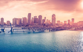 Вид на небоскребы Майами, штат Флорида