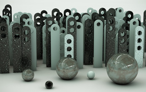 Шары 3д и железные планки 