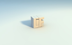 Белая геометрическая фигура 3д на голубом фоне