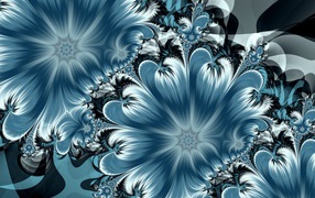 Красивый абстрактный синий цветок с узорами 