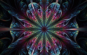 Красивый фрактальный волнистый цветок 