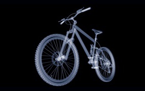 Велосипед на черном фоне 3д графика