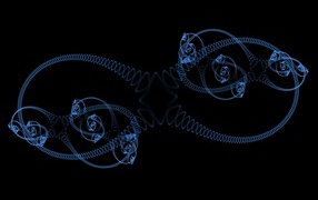 Голубые спирали на черном фоне