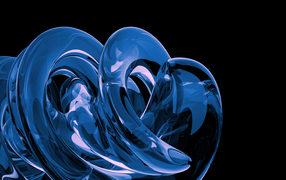 Blue transparent spiral on black background