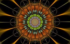 Цифровой цветок мандала крупным планом