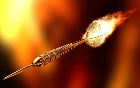 Дротик для дартс с огненным наконечником 3д графика