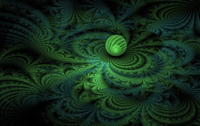 Светящаяся сфера на узорном фоне 