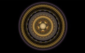 Золотой рисунок мандала на черном фоне