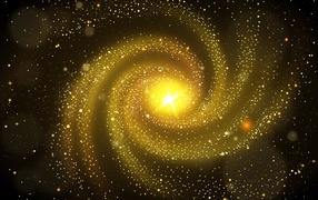 Золотая бесконечность с яркой звездой