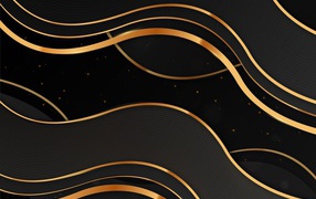 Золотые волны на черном фоне 