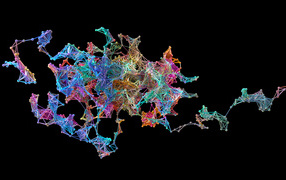 Разноцветные нейронные связи на черном фоне 