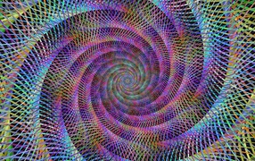 Разноцветный спиральный фрактальный рисунок