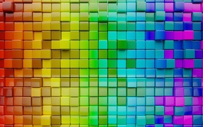Multicolored squares 3d graphics
