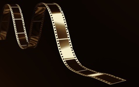 Старая пленка на черном фоне 3д