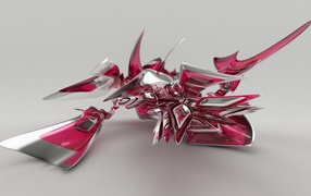 Необычный красный фрагмент на сером фоне