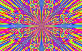 Yellow and pink drawing in a kaleidoscope