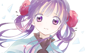 Девочка с сиреневыми волосами аниме Туалетный Мальчик Ханако-Кун