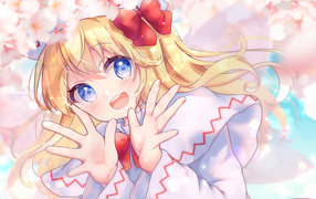 Девушка с большими голубыми глазами аниме Тохо