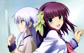 Две девушки аниме Angel Beats! Yusa