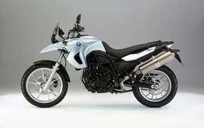 Motorcycle BMW F 650 GS on a gray background