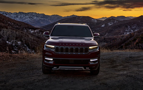 2022 Jeep Wagoneer Series II Premium SUV set against a sunset in the mountains