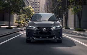 Автомобиль Lexus NX 400h 2021 года вид спереди