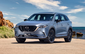 2021 Mazda CX-9 GT SP silver car by the water
