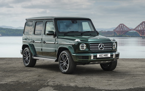 Green 2021 Mercedes-Benz G 400 D AMG Line by the river