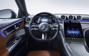 The interior of the 2021 Mercedes-Benz C 300 AMG Line