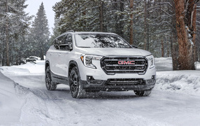 2022 GMC Terrain AT4 large white SUV on snow