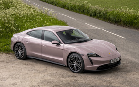 2021 Porsche Taycan on the road