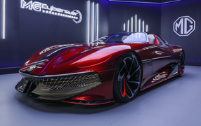 Expensive 2021 MG Cyberster Concept red car