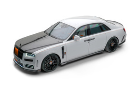 Gray 2021 Mansory Rolls-Royce Ghost against white background