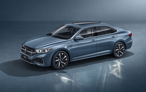 Автомобиль Volkswagen Passat 330 TSI With Star Grill 2021 года на сером фоне 