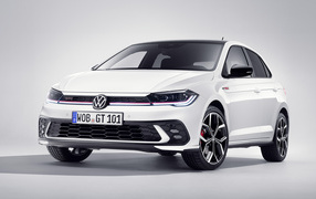2021 Volkswagen Polo GTI white car front view