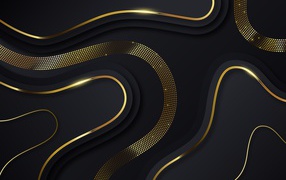Black background with golden waves