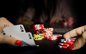 Casino poker cards and chips