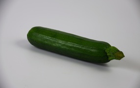 Зеленый кабачок на сером фоне