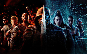 Mortal Kombat movie poster with characters, 2021