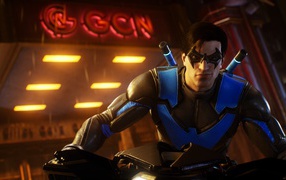Nightwing character of the new computer game Gotham Knights, 2021